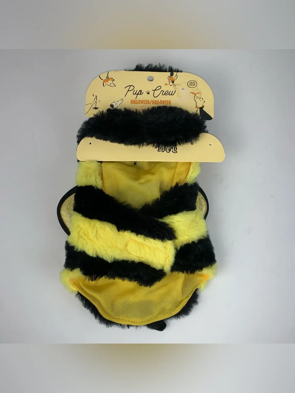 Pup Crew Pet Dog Halloween Costume Bumble Bee Yellow/Black Size XS/S NEW